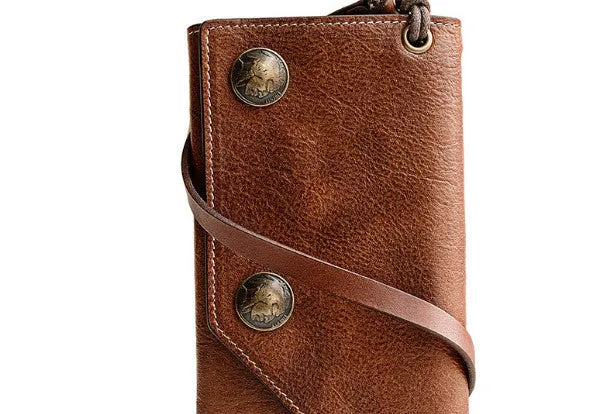 Biker Chain Wallet Leather Wallet With Chain Mens Leather Chain Wallet for Men