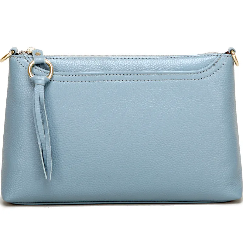 Black Zip Leather Wristlet Wallet Womens Small Crossbody Purse Minimalist Shoulder Bag for Women