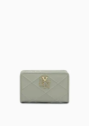 Camille Quilted Short Wallet Green
