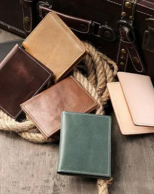 Casual Mens Black billfold Card License Wallet Brown Bifold Card Wallet Card Holder For Men