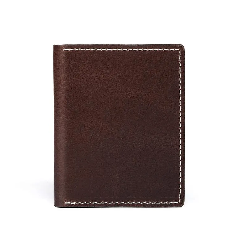 Casual Mens Black billfold Card License Wallet Brown Bifold Card Wallet Card Holder For Men