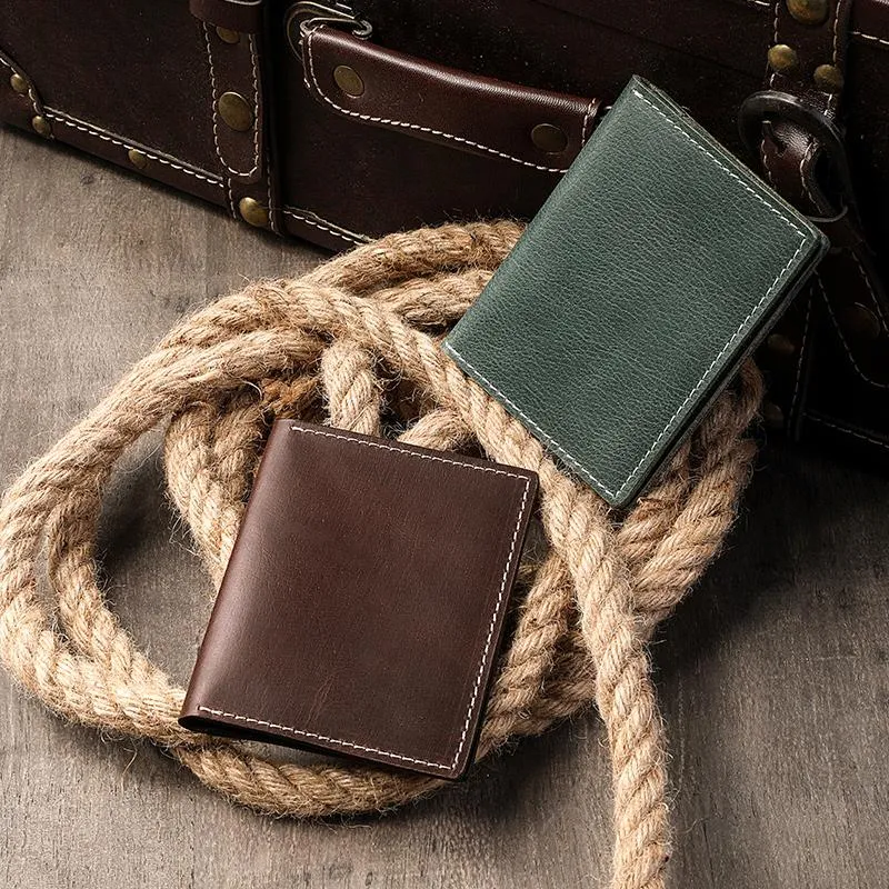 Casual Mens Black billfold Card License Wallet Brown Bifold Card Wallet Card Holder For Men