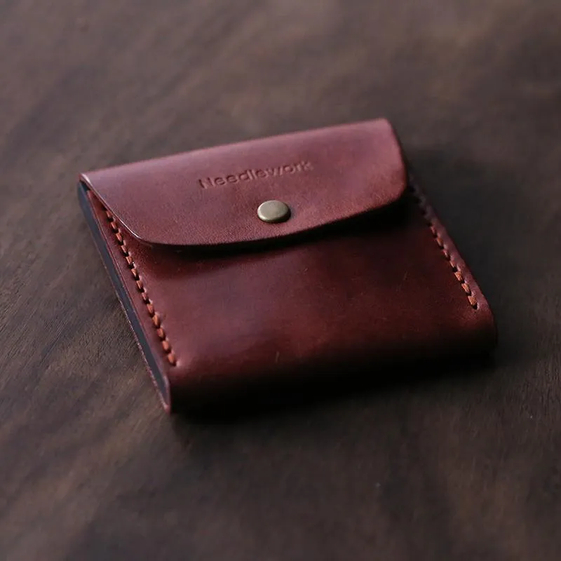Cool Coffee Wooden Leather Mens Wallet Small Card Holder Coin Wallet for Men