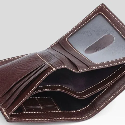 Cool Leather Mens billfold Slim Leather Wallet Men Small Bifold Wallet for Men