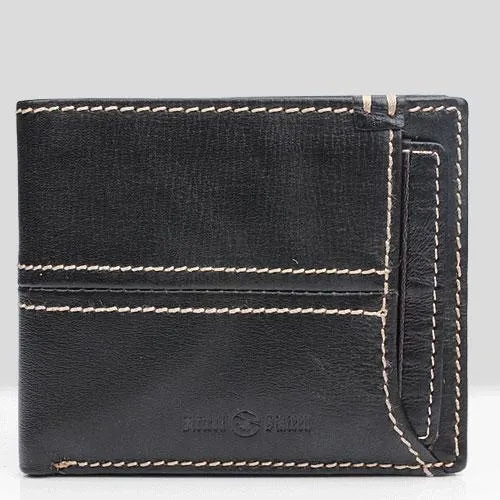 Cool Leather Mens billfold Slim Leather Wallet Men Small Bifold Wallet for Men