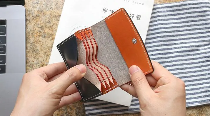 Cool Leather Mens Card Wallet Front Pocket Wallets Small Card Holders for Men