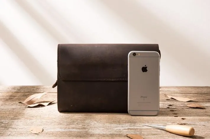 Cool Leather Mens Large Long Zipper Clutch Wallet Long Wallet for Men