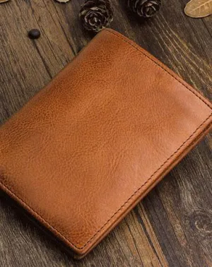Cool Leather Mens Slim Leather billfold Wallet Men Small Bifold Wallets for Men