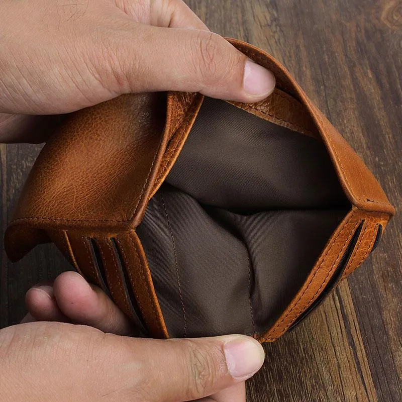 Cool Leather Mens Slim Leather billfold Wallet Men Small Bifold Wallets for Men