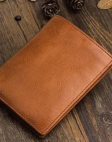 Cool Leather Mens Slim Leather billfold Wallet Men Small Bifold Wallets for Men