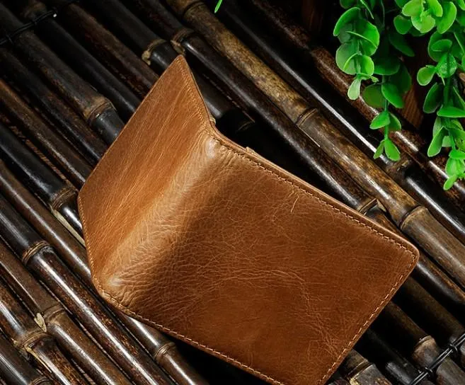 Cool Leather Mens Slim Small Wallet billfold Money Clip Front Pocket Wallet for Men