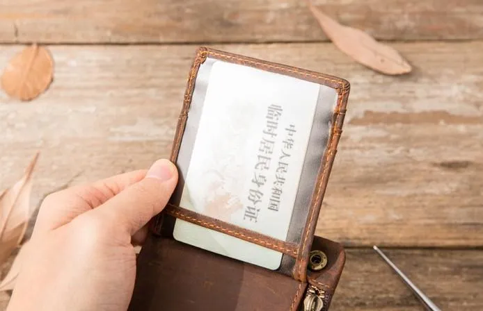 Cool Leather Mens Slim Small Wallets Bifold Vintage billfold Wallet for Men