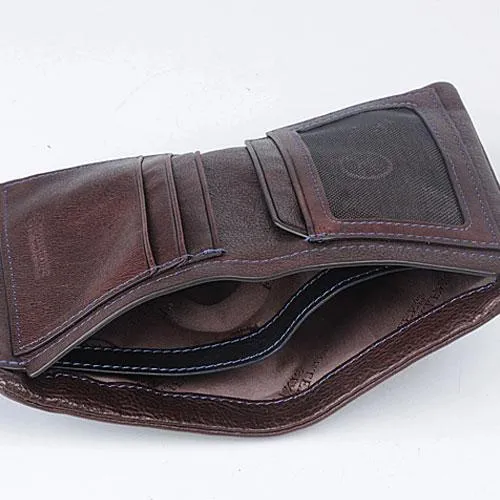 Cool Leather Mens Small Leather Wallet Men Bifold billfold Wallets for Men