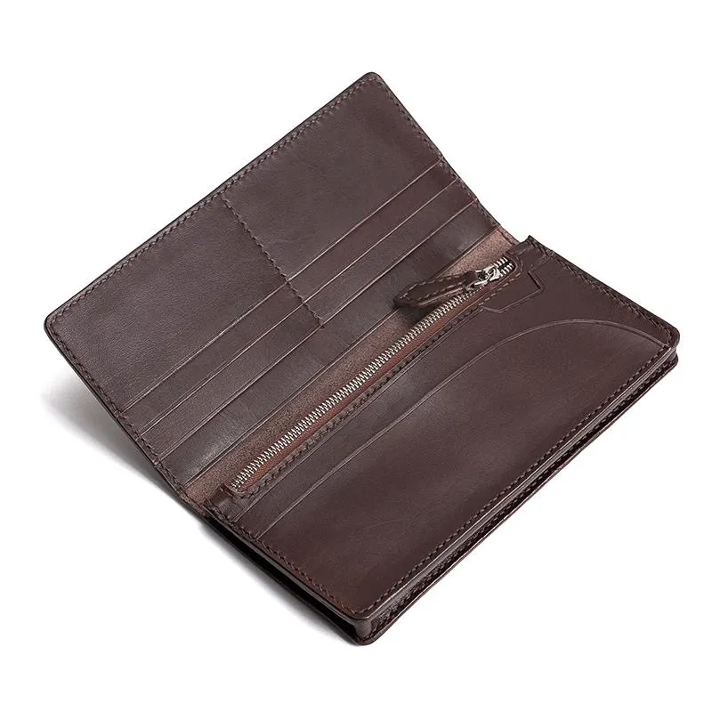 Cool Leather Mens Travel Long Wallets Passport Leather Wallet Long Wallets for Men