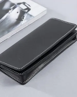 Cool Leather Mens Travel Long Wallets Passport Leather Wallet Long Wallets for Men