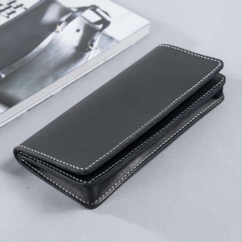 Cool Leather Mens Travel Long Wallets Passport Leather Wallet Long Wallets for Men