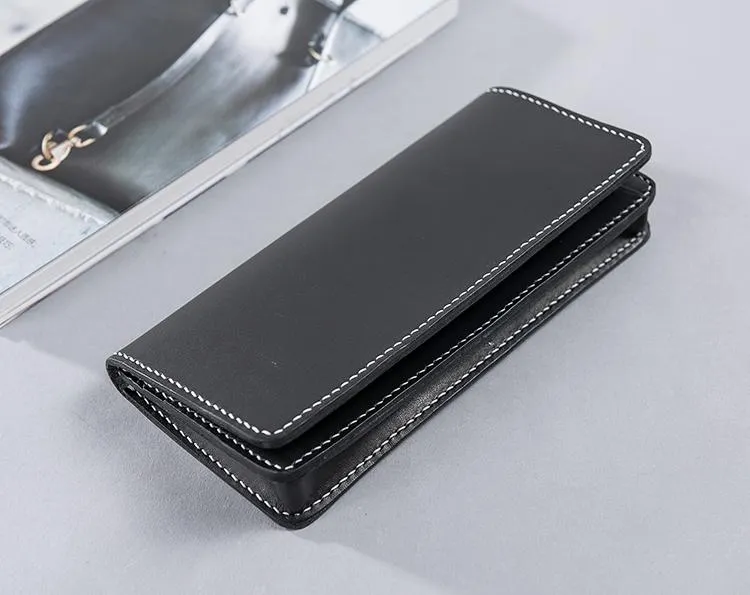 Cool Leather Mens Travel Long Wallets Passport Leather Wallet Long Wallets for Men