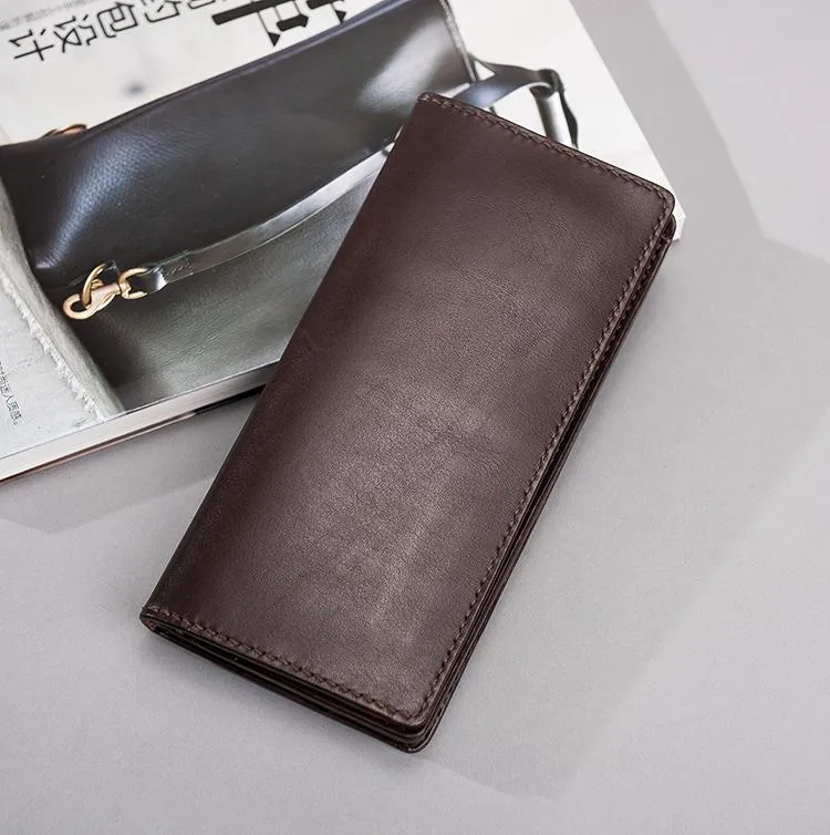 Cool Leather Mens Travel Long Wallets Passport Leather Wallet Long Wallets for Men