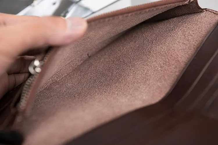 Cool Leather Mens Travel Long Wallets Passport Leather Wallet Long Wallets for Men
