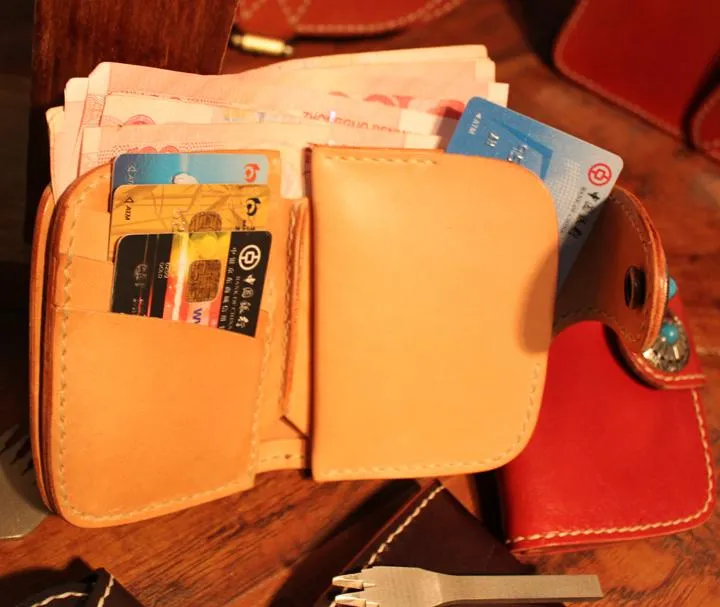 Cool Leather Small Biker Chain Wallet Mens Handmade billfold Chain Wallet Biker Wallet