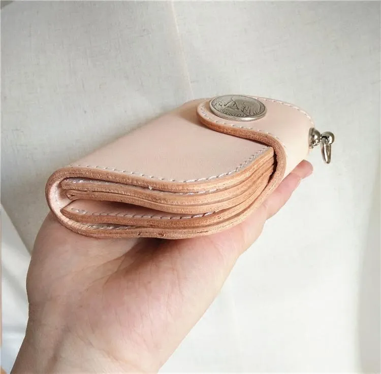 Cool Mens Leather Small Biker Chain Wallet Handmade billfold Chain Wallet for Biker