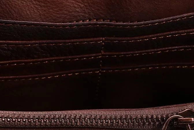 COOL MENS LEATHER ZIPPER LONG CLUTCH WALLETs ZIPPER VINTAGE LONG WALLET FOR MEN