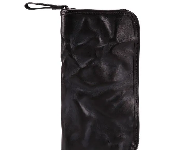 COOL MENS LEATHER ZIPPER LONG CLUTCH WALLETs ZIPPER VINTAGE LONG WALLET FOR MEN