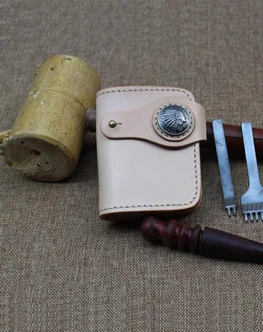 Cool Small Leather Biker Chain Wallet Mens Handmade billfold Chain Wallets