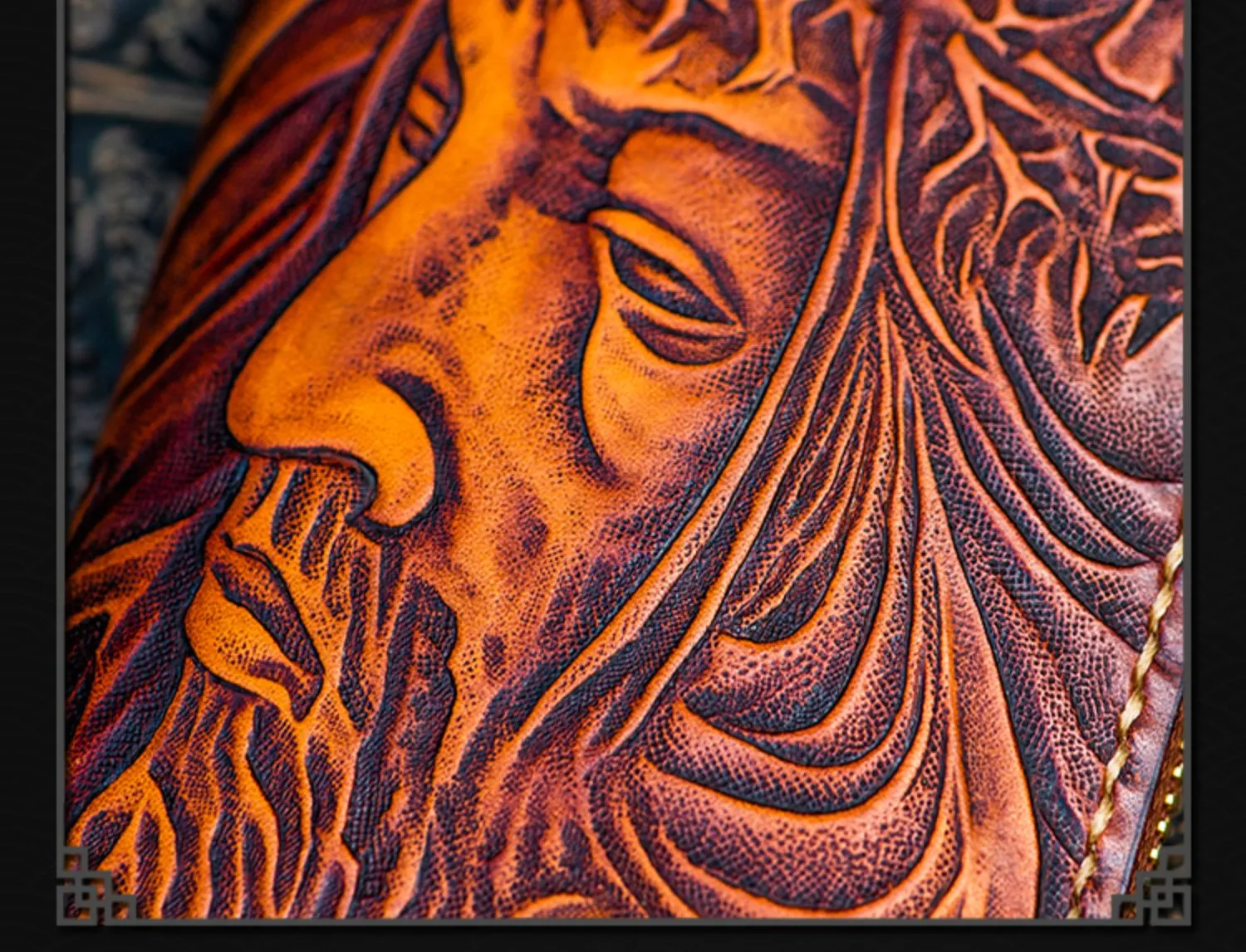 Cool Wallet Tooled Leather Wallet Christian Wallet for Men Biker Wallet God Wallet Handmade Wallet