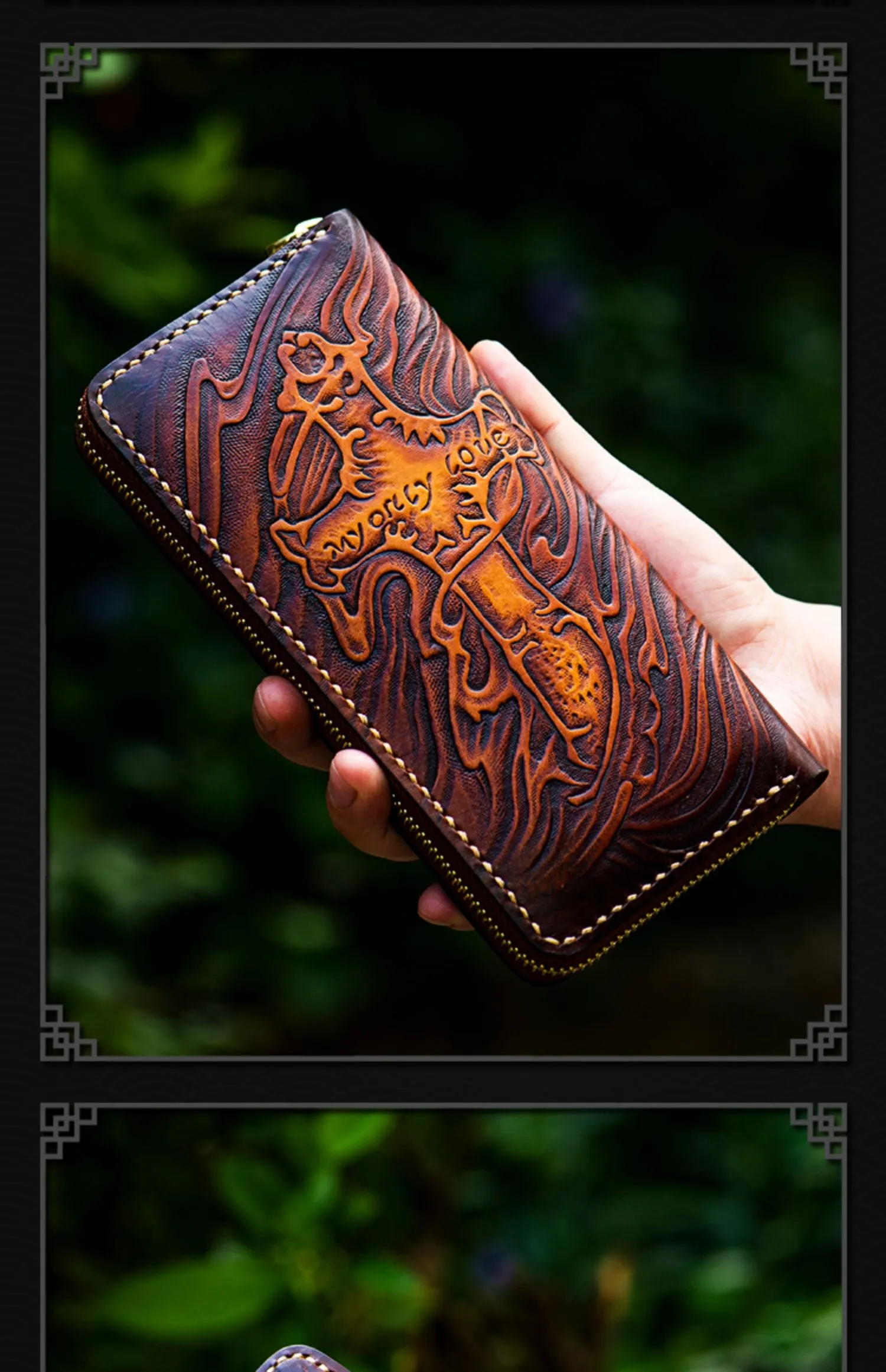 Cool Wallet Tooled Leather Wallet Christian Wallet for Men Biker Wallet God Wallet Handmade Wallet