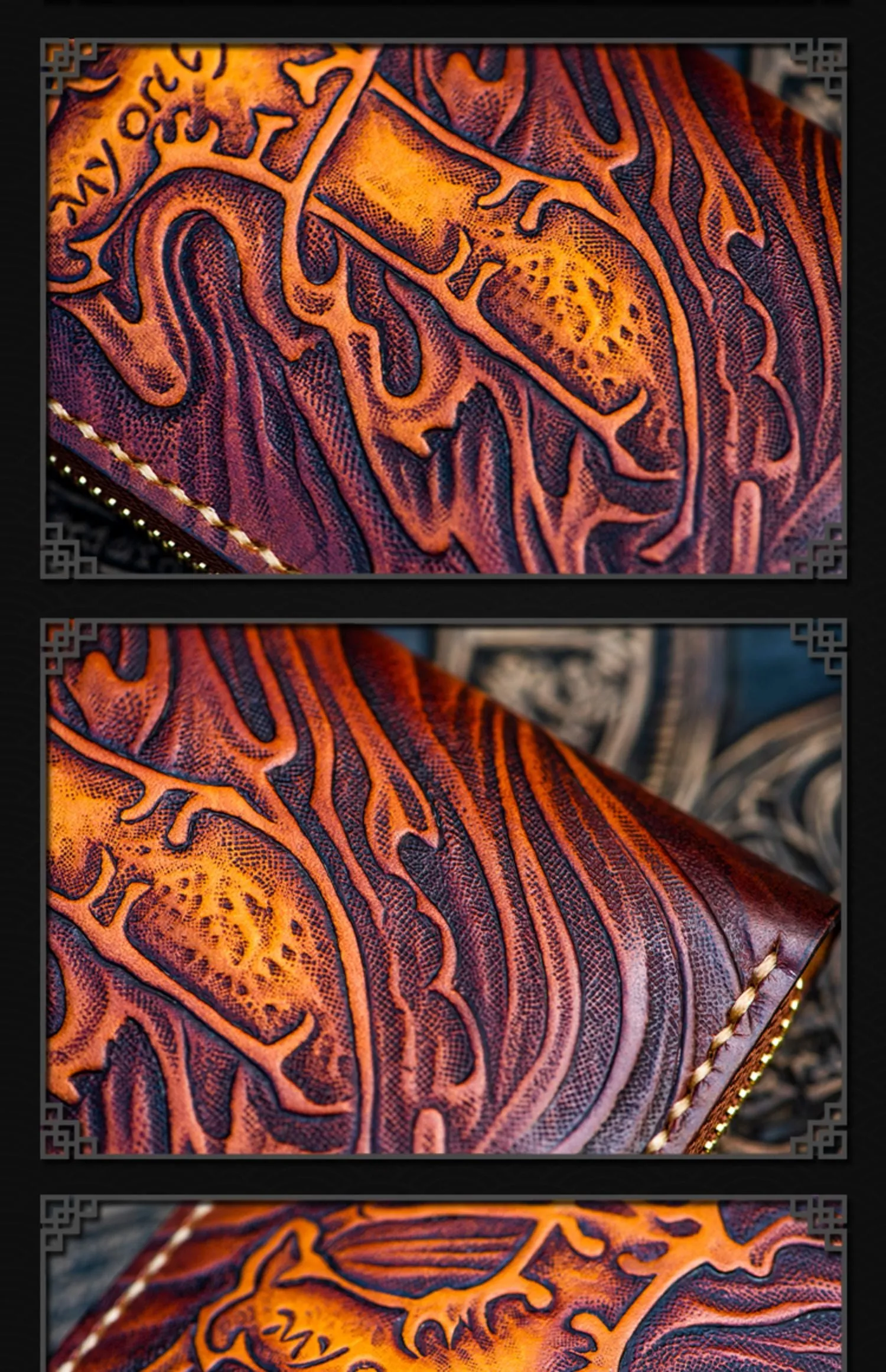 Cool Wallet Tooled Leather Wallet Christian Wallet for Men Biker Wallet God Wallet Handmade Wallet