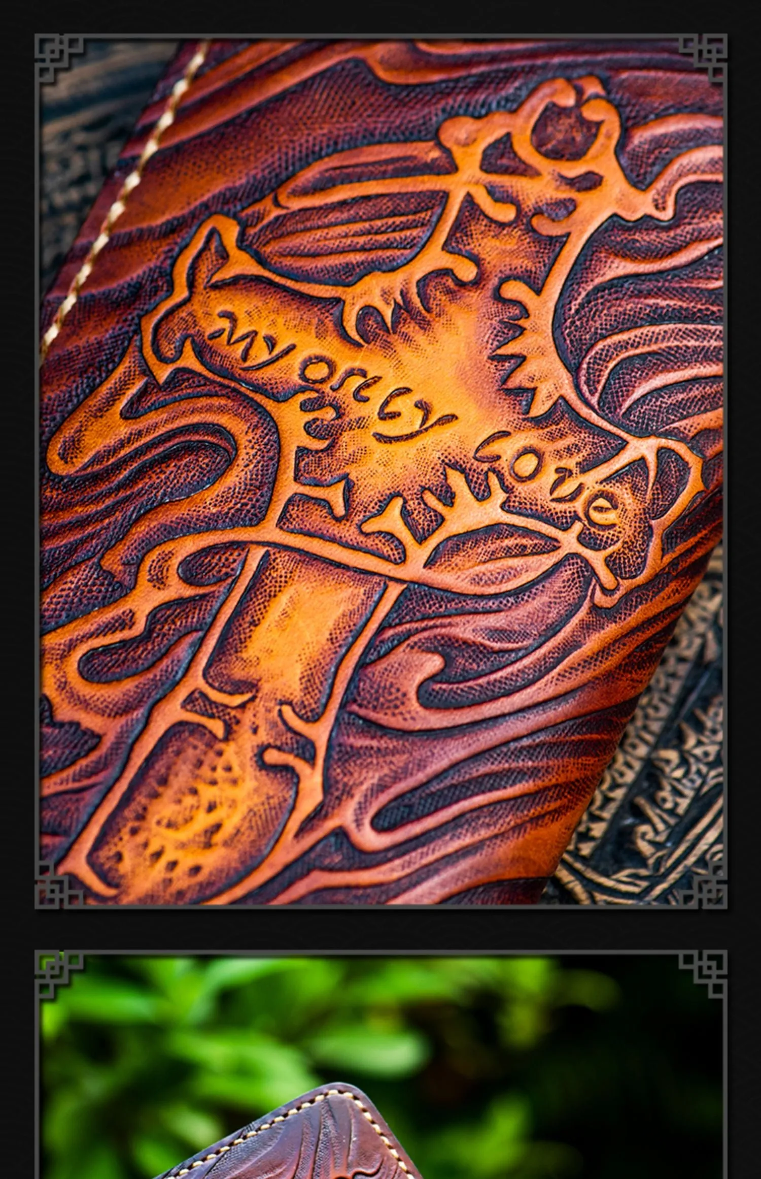 Cool Wallet Tooled Leather Wallet Christian Wallet for Men Biker Wallet God Wallet Handmade Wallet