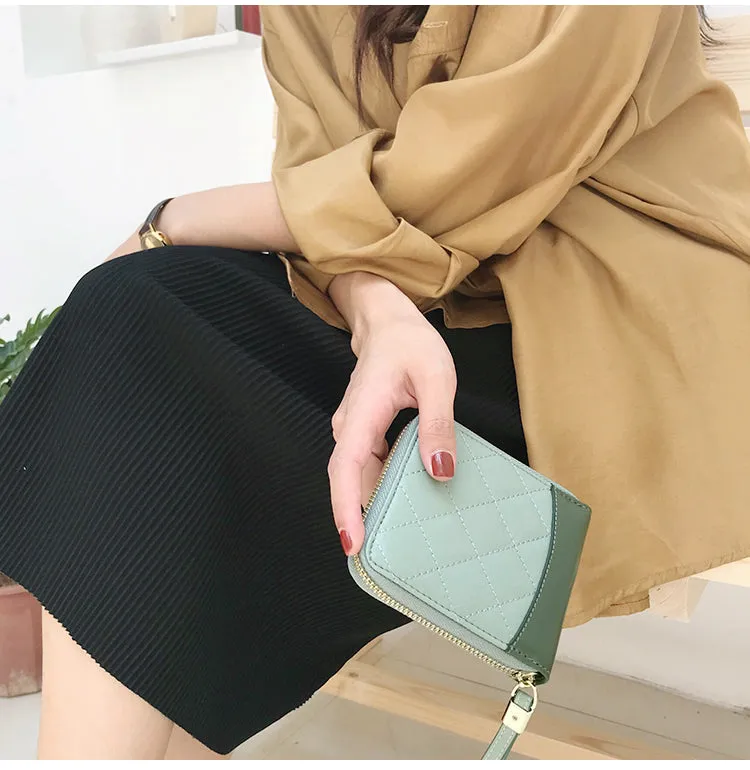 Cute Stylish Leather Womens Small Wallet for Women Zipper billfold Wallets