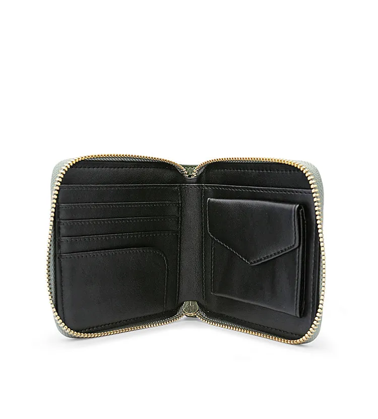 Cute Stylish Leather Womens Small Wallet for Women Zipper billfold Wallets