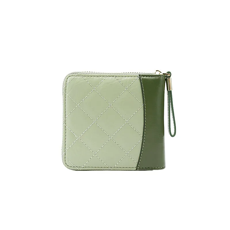 Cute Stylish Leather Womens Small Wallet for Women Zipper billfold Wallets