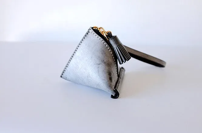 Cute Triangular LEATHER Womens Small Coin Wallet Leather Change Small Wallet FOR Women