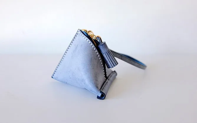 Cute Triangular LEATHER Womens Small Coin Wallet Leather Change Small Wallet FOR Women
