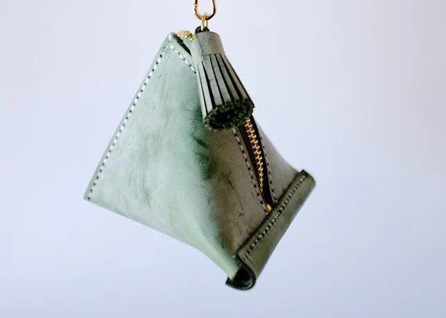 Cute Triangular LEATHER Womens Small Coin Wallet Leather Change Small Wallet FOR Women