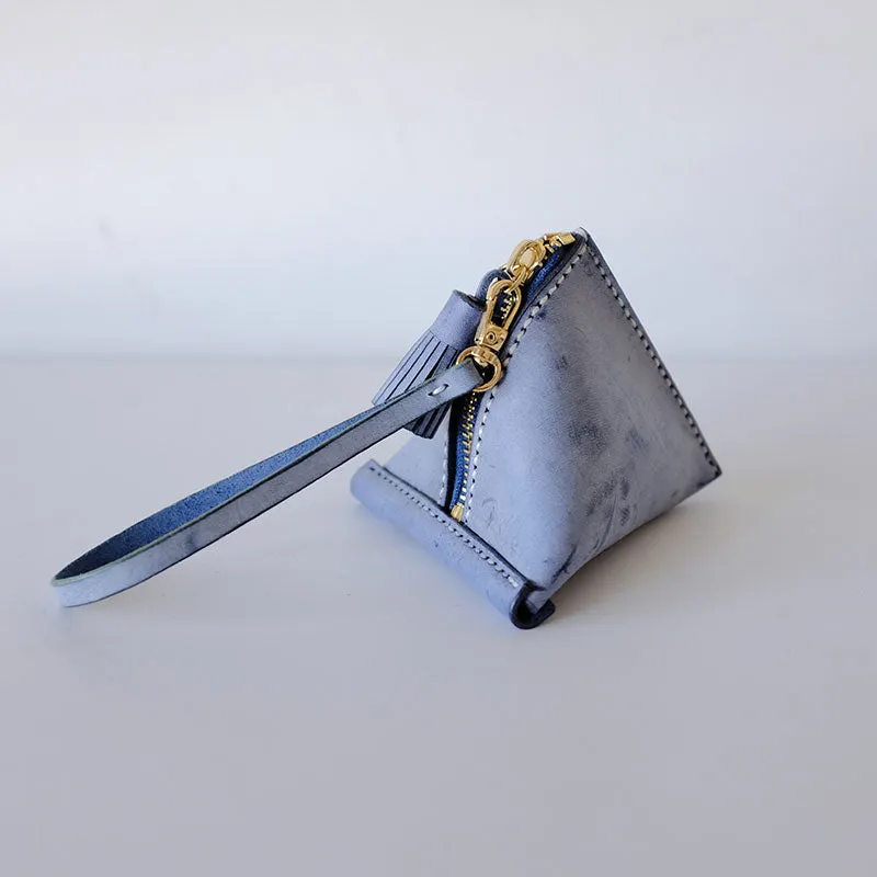 Cute Triangular LEATHER Womens Small Coin Wallet Leather Change Small Wallet FOR Women