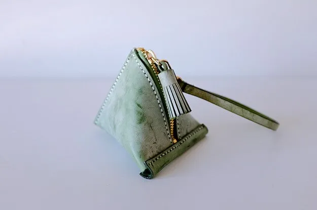 Cute Triangular LEATHER Womens Small Coin Wallet Leather Change Small Wallet FOR Women