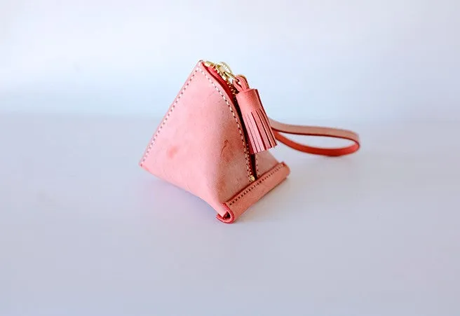 Cute Triangular LEATHER Womens Small Coin Wallet Leather Change Small Wallet FOR Women
