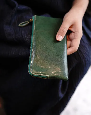 Cute Women Black Zip Leather Wallet Zip Clutch Wallet Slim Zip Wallet For Women