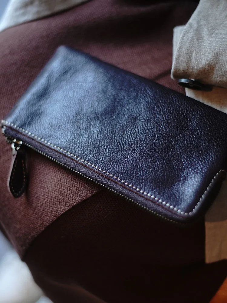 Cute Women Black Zip Leather Wallet Zip Clutch Wallet Slim Zip Wallet For Women