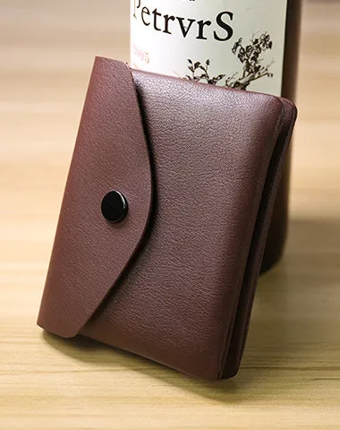 Cute Women Blue Leather Mini Billfold Wallet Handmade Coin Wallets Slim Change Wallets For Women