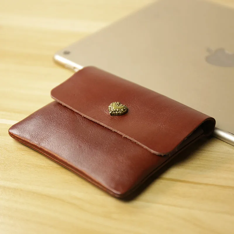 Cute Women Brown Leather Mini Coin Wallet Small Change Wallet For Women