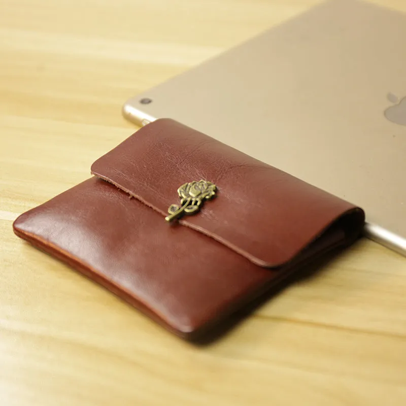 Cute Women Brown Leather Mini Coin Wallet Small Change Wallet For Women