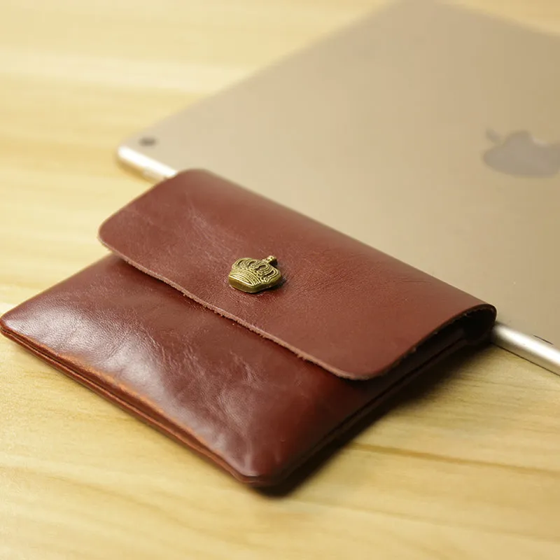 Cute Women Brown Leather Mini Coin Wallet Small Change Wallet For Women