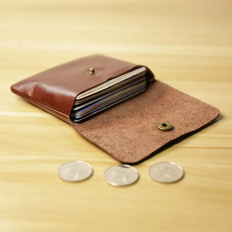 Cute Women Brown Leather Mini Coin Wallet Small Change Wallet For Women