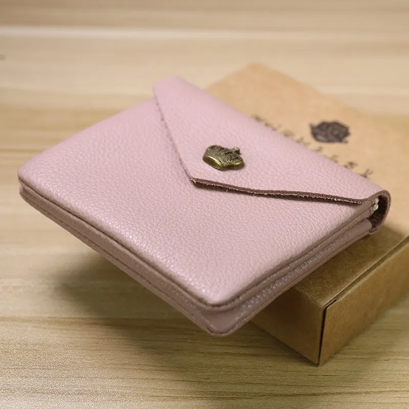 Cute Women Crown Gray Leather Mini Billfold Wallet Coin Wallets Slim Change Wallets For Women