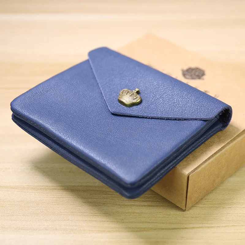Cute Women Crown Gray Leather Mini Billfold Wallet Coin Wallets Slim Change Wallets For Women